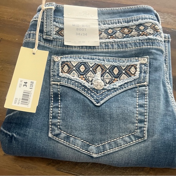 Stylish Blue Mid-Rise Women's Jeans - Picture 1 of 4